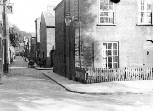 Black and white photograph of Saxon Street